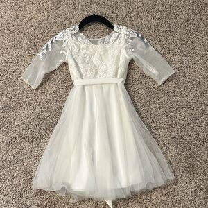 Azazie White Lace Formal Kids Dress